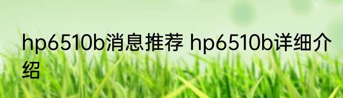 hp6510b消息推荐 hp6510b详细介绍