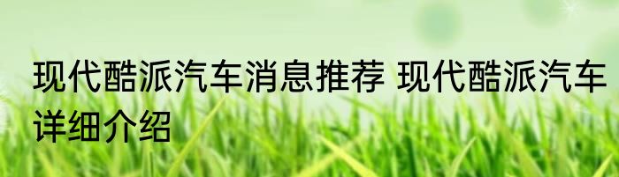 现代酷派汽车消息推荐 现代酷派汽车详细介绍