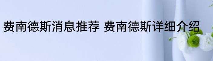 费南德斯消息推荐 费南德斯详细介绍
