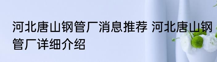 河北唐山钢管厂消息推荐 河北唐山钢管厂详细介绍