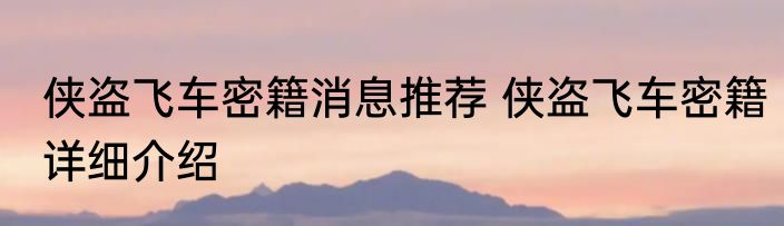 侠盗飞车密籍消息推荐 侠盗飞车密籍详细介绍