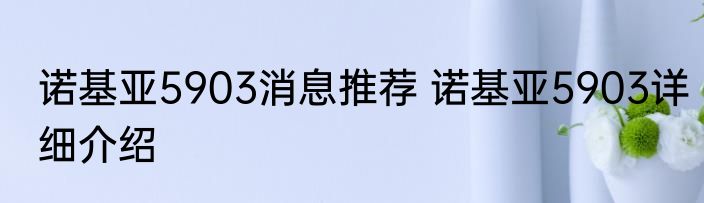 诺基亚5903消息推荐 诺基亚5903详细介绍