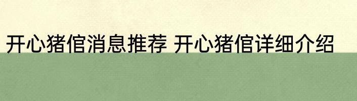开心猪倌消息推荐 开心猪倌详细介绍