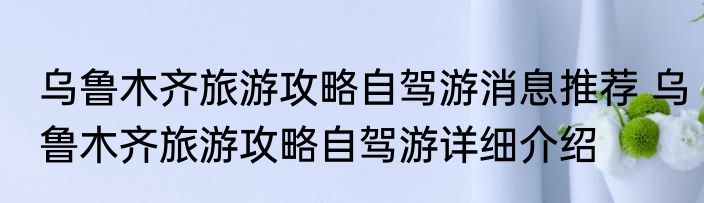 乌鲁木齐旅游攻略自驾游消息推荐 乌鲁木齐旅游攻略自驾游详细介绍