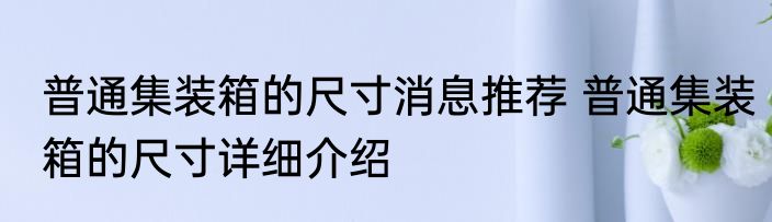 普通集装箱的尺寸消息推荐 普通集装箱的尺寸详细介绍