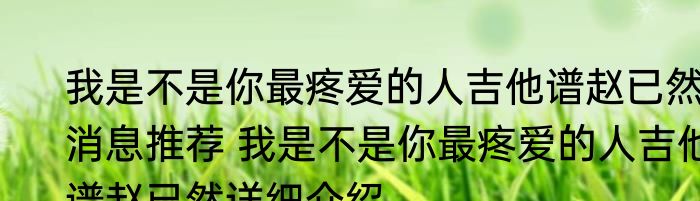 我是不是你最疼爱的人吉他谱赵已然消息推荐 我是不是你最疼爱的人吉他谱赵已然详细介绍