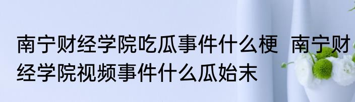 南宁财经学院吃瓜事件什么梗  南宁财经学院视频事件什么瓜始末