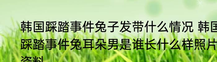 韩国踩踏事件兔子发带什么情况 韩国踩踏事件兔耳朵男是谁长什么样照片资料