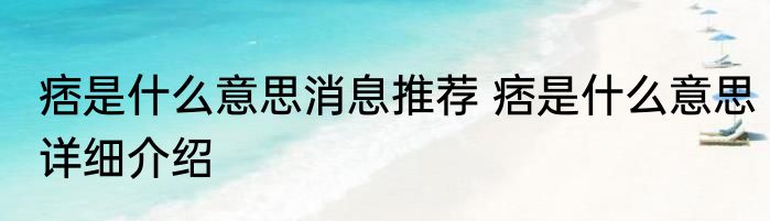 痞是什么意思消息推荐 痞是什么意思详细介绍