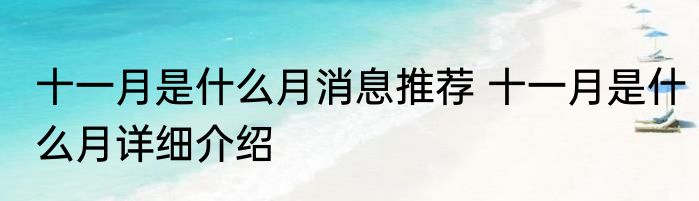 十一月是什么月消息推荐 十一月是什么月详细介绍