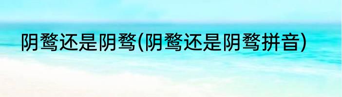 阴鹜还是阴骛(阴鹜还是阴骛拼音)