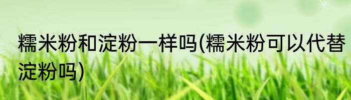 糯米粉和淀粉一样吗(糯米粉可以代替淀粉吗)