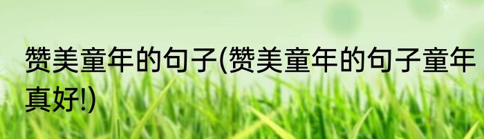 赞美童年的句子(赞美童年的句子童年真好!)