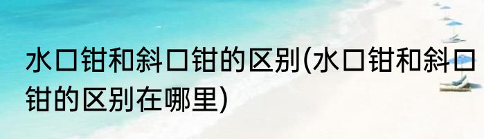水口钳和斜口钳的区别(水口钳和斜口钳的区别在哪里)
