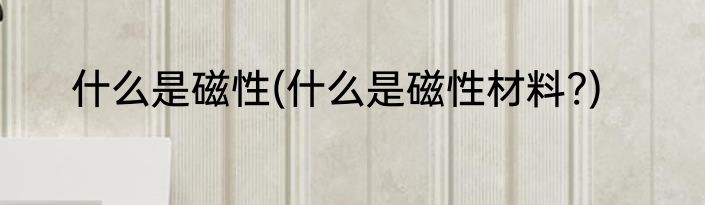 什么是磁性(什么是磁性材料?)