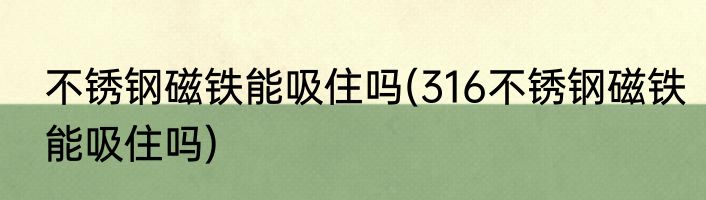 不锈钢磁铁能吸住吗(316不锈钢磁铁能吸住吗)