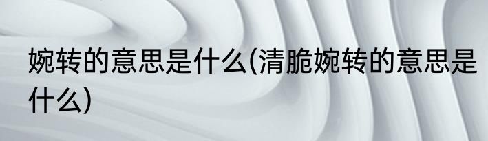 婉转的意思是什么(清脆婉转的意思是什么)