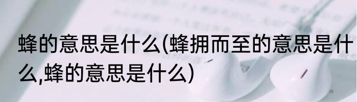 蜂的意思是什么(蜂拥而至的意思是什么,蜂的意思是什么)