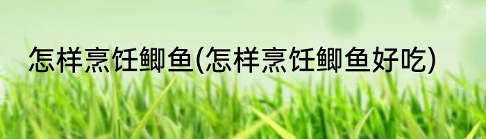 怎样烹饪鲫鱼(怎样烹饪鲫鱼好吃)