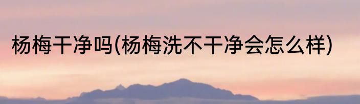 杨梅干净吗(杨梅洗不干净会怎么样)