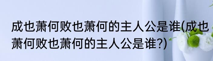 成也萧何败也萧何的主人公是谁(成也萧何败也萧何的主人公是谁?)