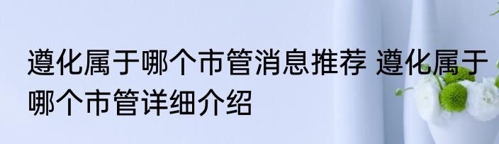 遵化属于哪个市管消息推荐 遵化属于哪个市管详细介绍