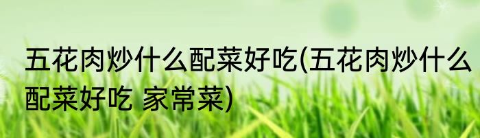 五花肉炒什么配菜好吃(五花肉炒什么配菜好吃 家常菜)