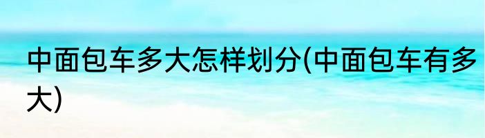 中面包车多大怎样划分(中面包车有多大)