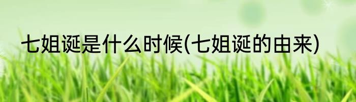 七姐诞是什么时候(七姐诞的由来)