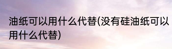 油纸可以用什么代替(没有硅油纸可以用什么代替)