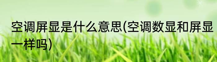 空调屏显是什么意思(空调数显和屏显一样吗)