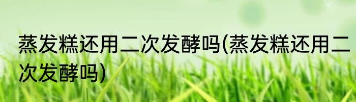 蒸发糕还用二次发酵吗(蒸发糕还用二次发酵吗)