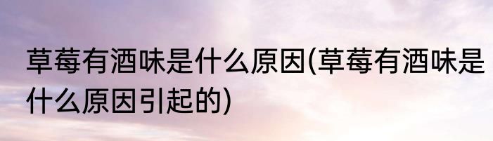 草莓有酒味是什么原因(草莓有酒味是什么原因引起的)