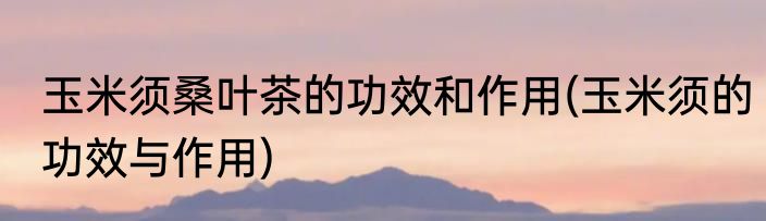 玉米须桑叶茶的功效和作用(玉米须的功效与作用)