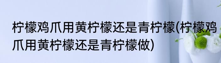 柠檬鸡爪用黄柠檬还是青柠檬(柠檬鸡爪用黄柠檬还是青柠檬做)