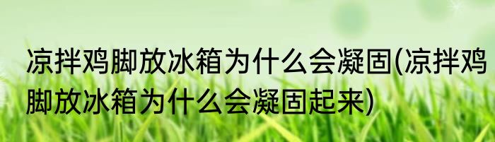 凉拌鸡脚放冰箱为什么会凝固(凉拌鸡脚放冰箱为什么会凝固起来)