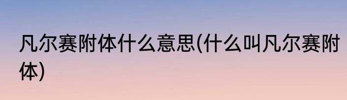 凡尔赛附体什么意思(什么叫凡尔赛附体)