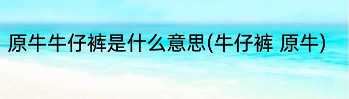 原牛牛仔裤是什么意思(牛仔裤 原牛)