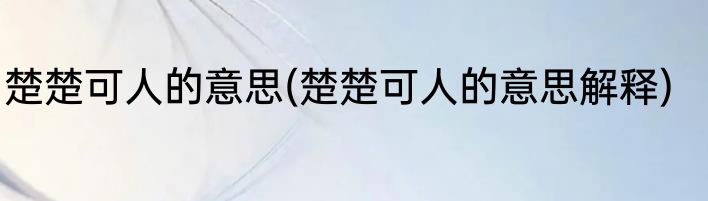楚楚可人的意思(楚楚可人的意思解释)