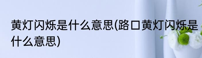 黄灯闪烁是什么意思(路口黄灯闪烁是什么意思)