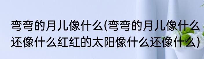 弯弯的月儿像什么(弯弯的月儿像什么还像什么红红的太阳像什么还像什么)