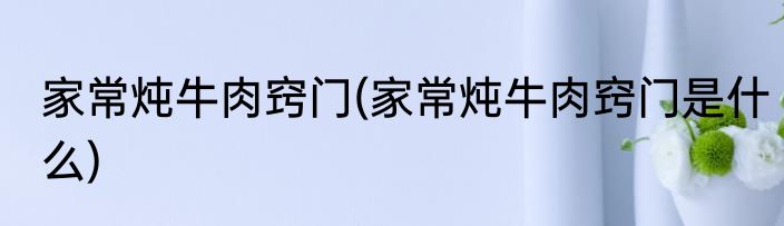 家常炖牛肉窍门(家常炖牛肉窍门是什么)