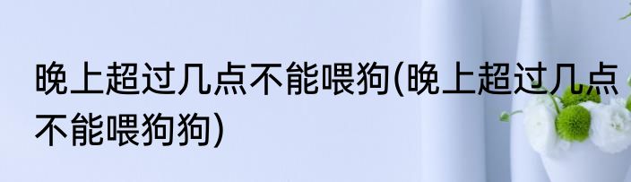 晚上超过几点不能喂狗(晚上超过几点不能喂狗狗)