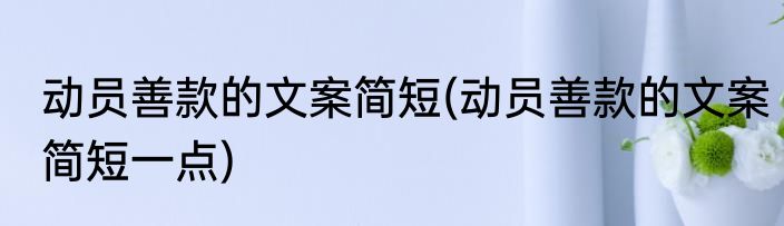 动员善款的文案简短(动员善款的文案简短一点)