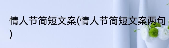 情人节简短文案(情人节简短文案两句)