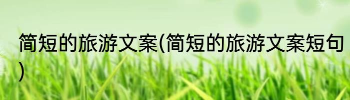 简短的旅游文案(简短的旅游文案短句)