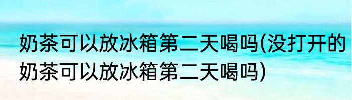 奶茶可以放冰箱第二天喝吗(没打开的奶茶可以放冰箱第二天喝吗)