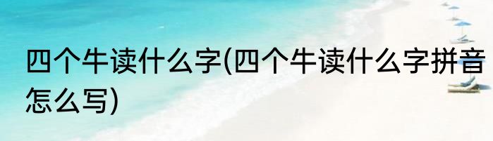 四个牛读什么字(四个牛读什么字拼音怎么写)