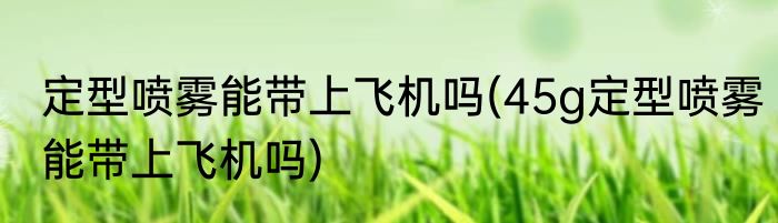 定型喷雾能带上飞机吗(45g定型喷雾能带上飞机吗)