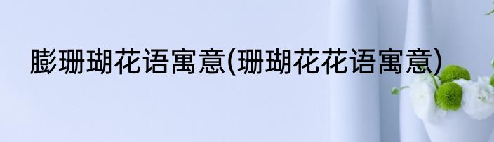 膨珊瑚花语寓意(珊瑚花花语寓意)